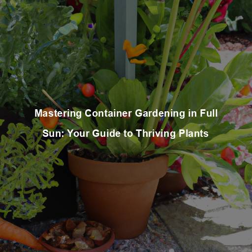 Mastering Container Gardening in Full Sun: Your Guide to Thriving Plants