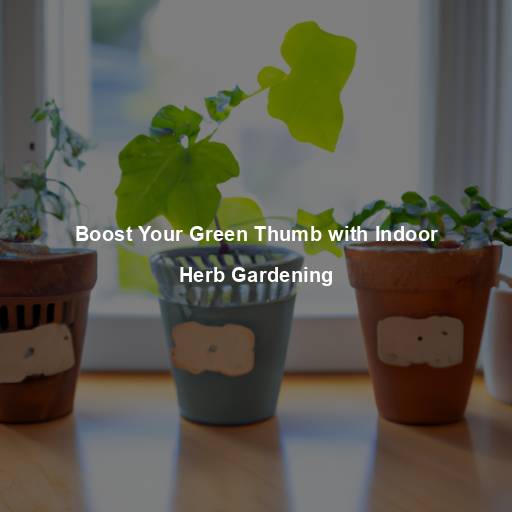 Boost Your Green Thumb with Indoor Herb Gardening