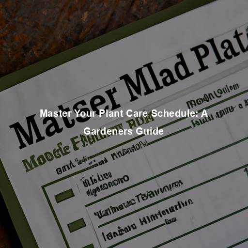 Master Your Plant Care Schedule: A Gardeners Guide
