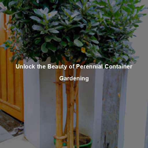 Unlock the Beauty of Perennial Container Gardening