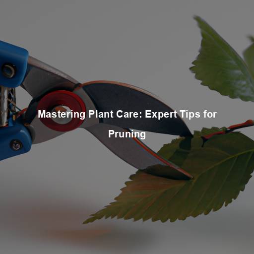 Mastering Plant Care: Expert Tips for Pruning