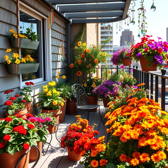 colorful flowers in garden