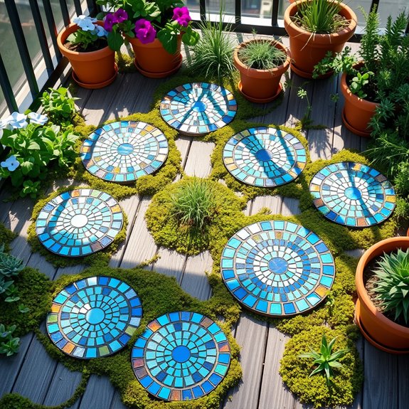 colorful stone garden art