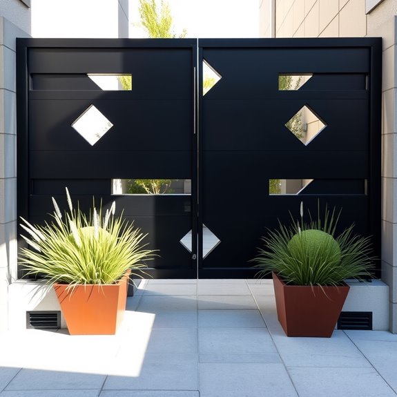 contemporary gates with geometry