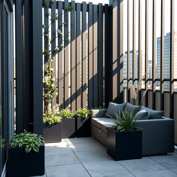 contemporary slatted room dividers