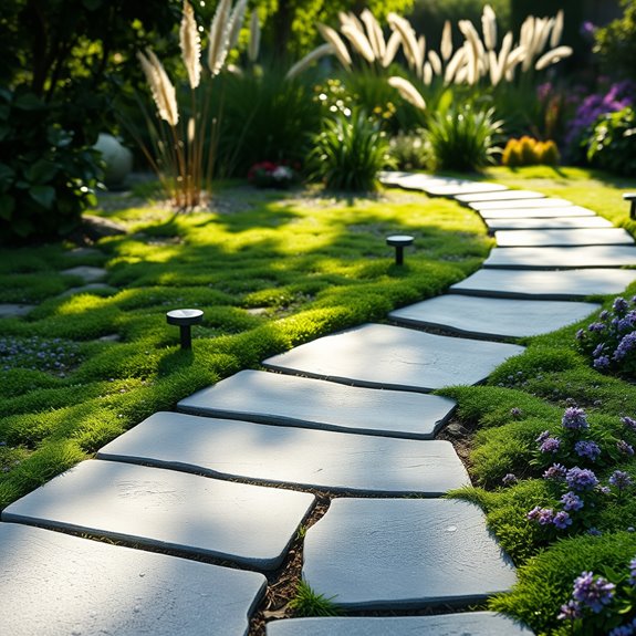 curved stone pathway design