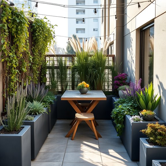 dining area planter integration