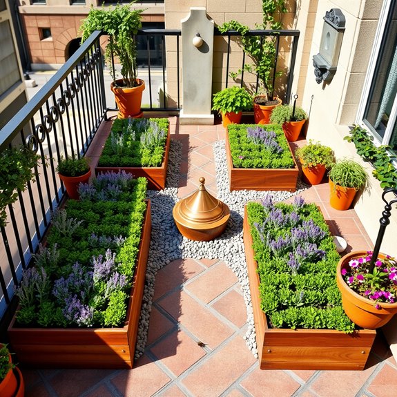 elegant structured herb garden