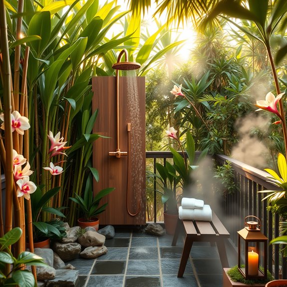 exotic outdoor shower oasis