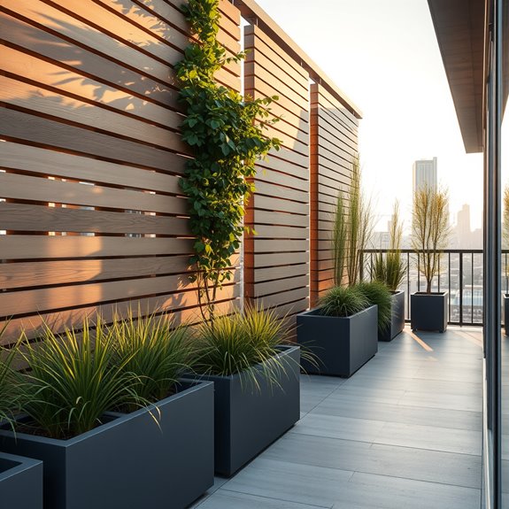 modern panels with greenery