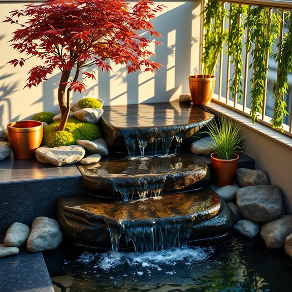 serene japanese water garden