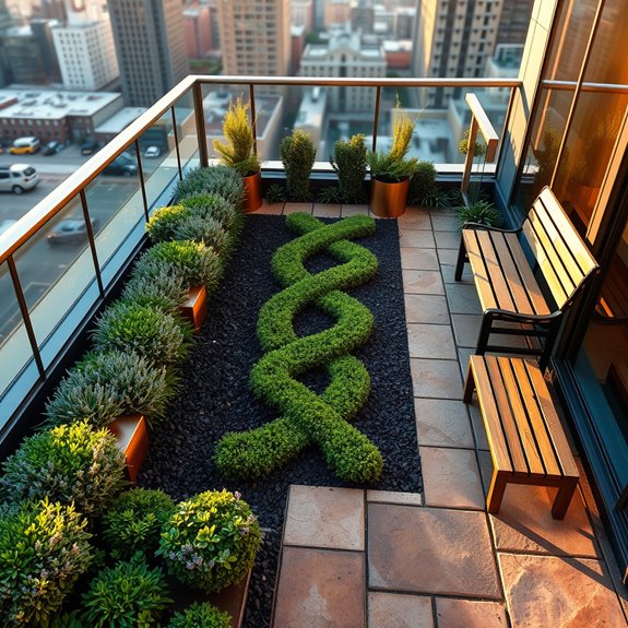 stylish geometric garden design