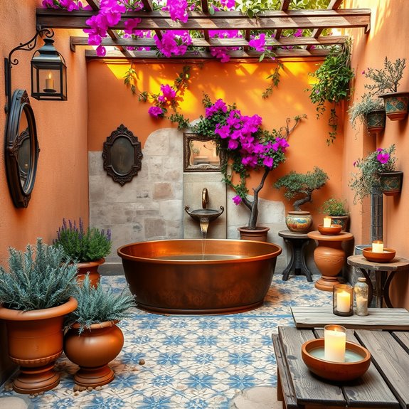 stylish outdoor soaking areas