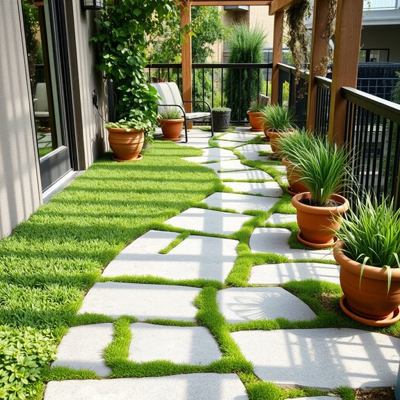 uneven garden path layout