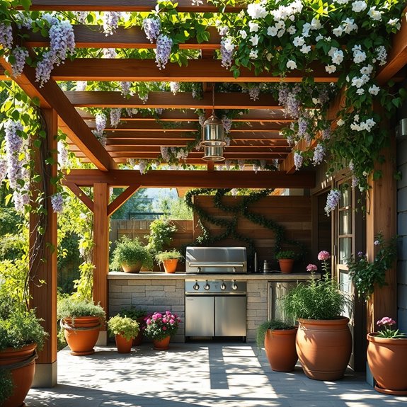 vines enhance outdoor cooking