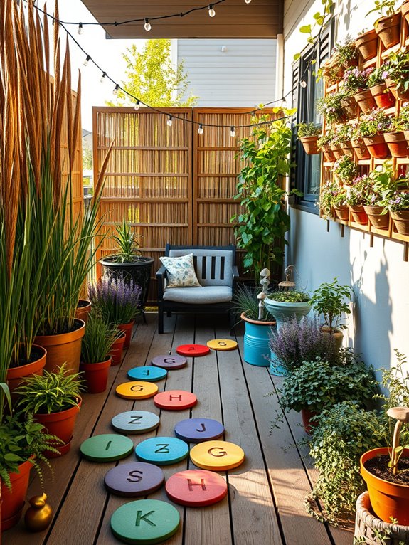 alphabet learning garden pathway