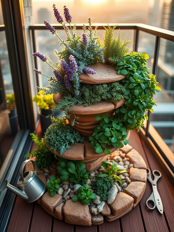 aromatic herb spiral garden