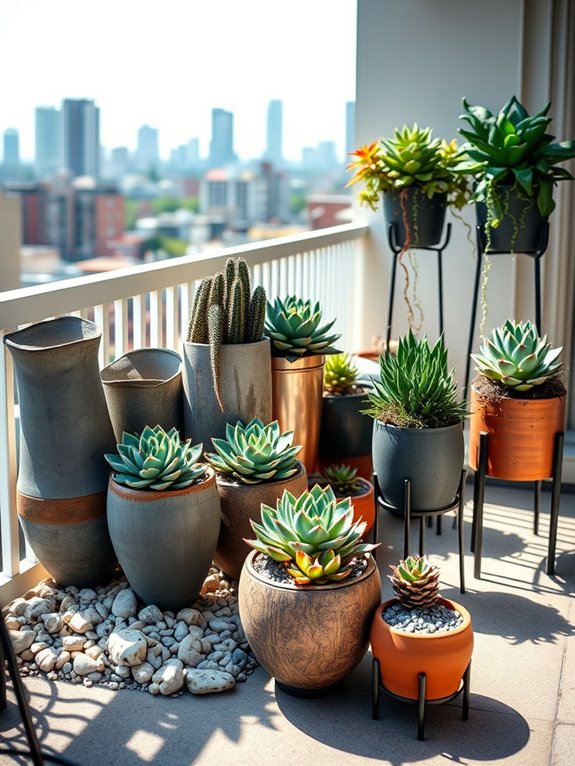 artful succulent pot arrangements