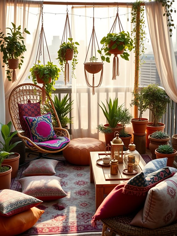bohemian outdoor lounging oasis