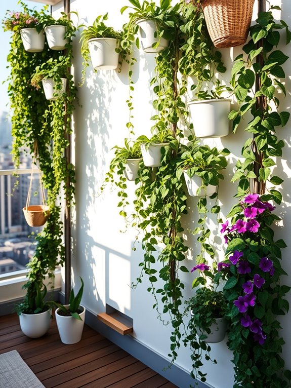 cascading hanging planter garden