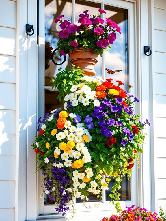 cascading multi tiered window planters