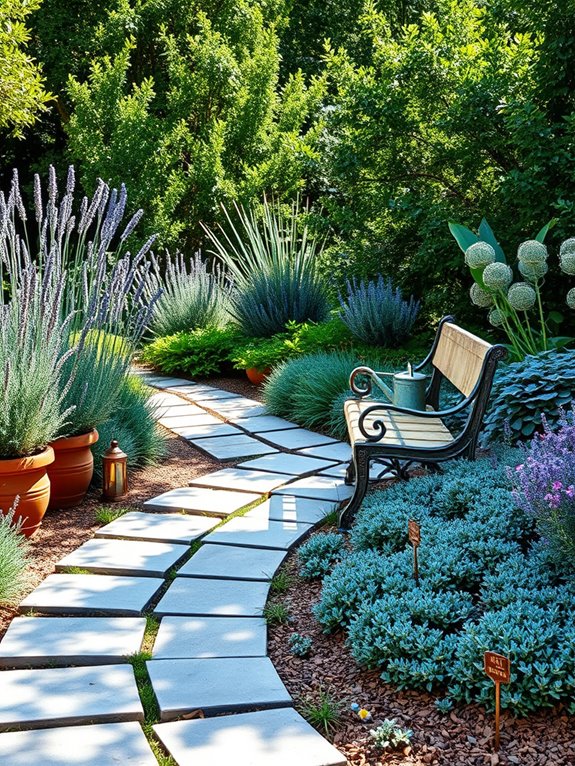 charming aromatic herb pathway