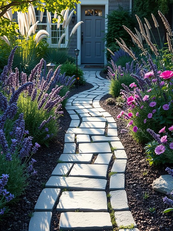 charming pathway with border plants