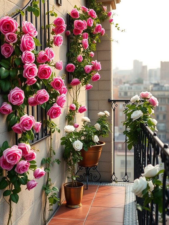 climbing roses enhance stone