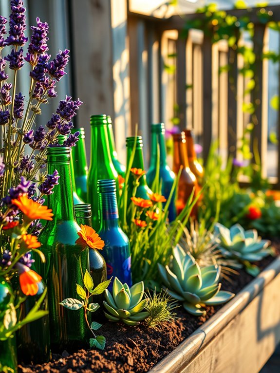 colorful glass bottle border