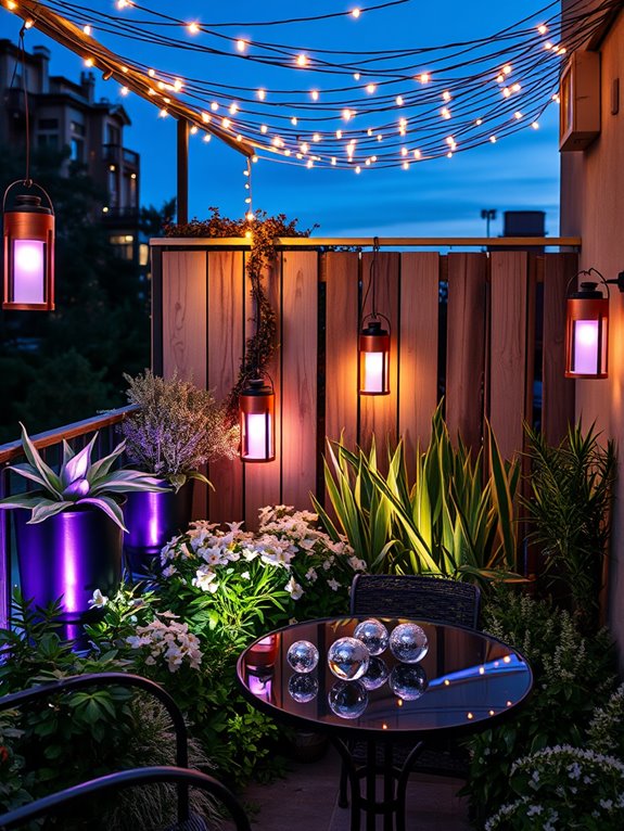 colorful magical garden lighting