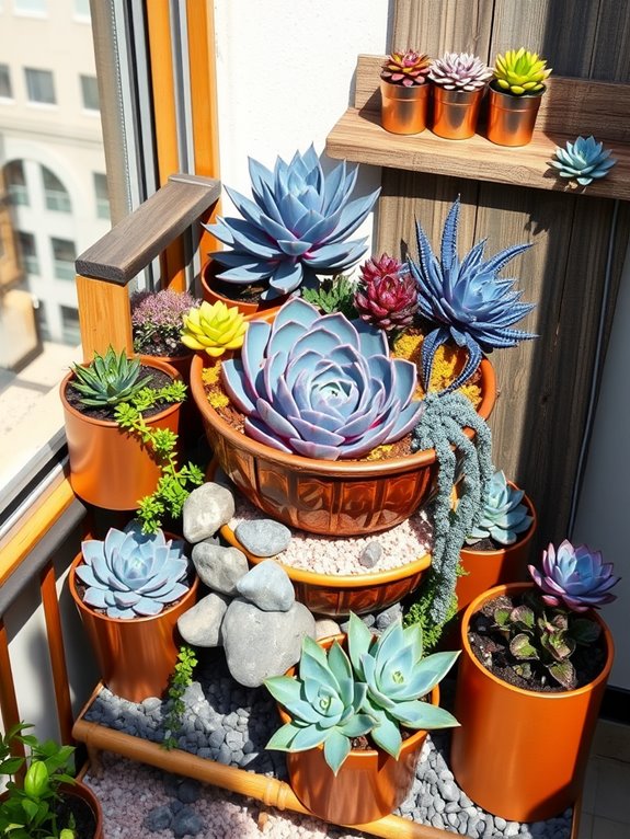 colorful textured succulent garden