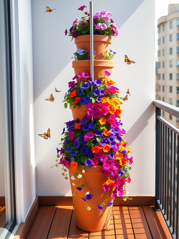 colorful vertical flower display