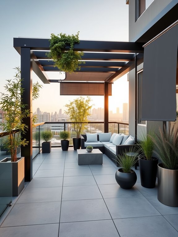 contemporary metal pergola design
