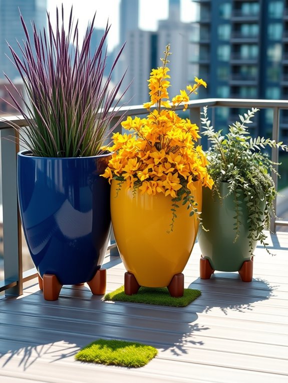 coordinated vibrant statement pots