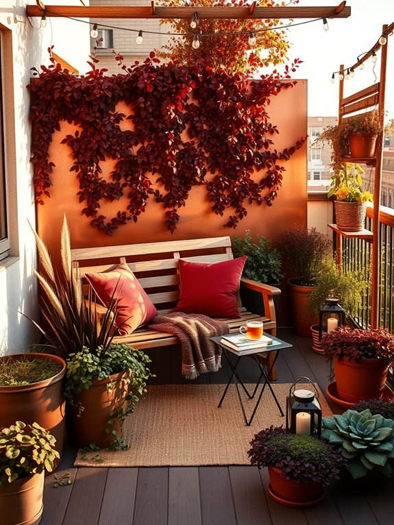 cozy autumn seating area