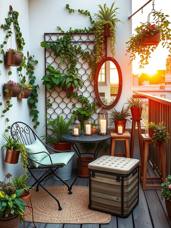 cozy balcony garden retreat