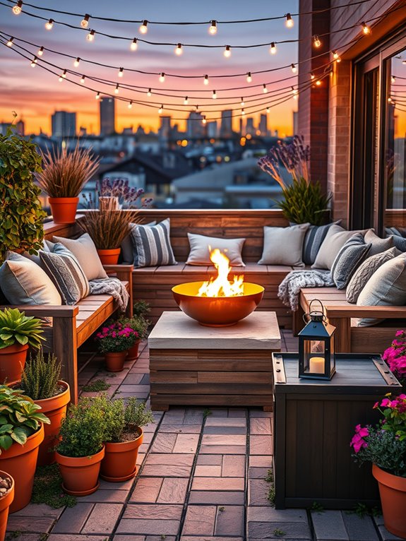 cozy fire pit gathering