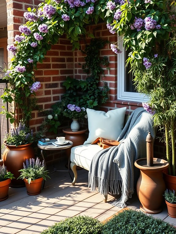 cozy garden reading nook