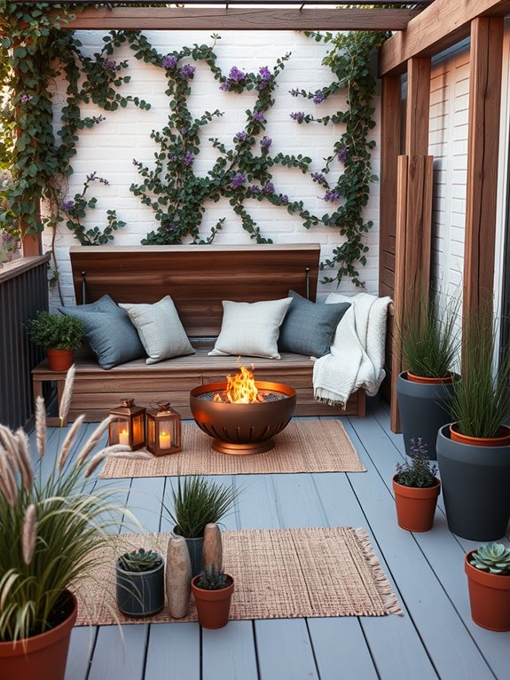 cozy outdoor blanket storage