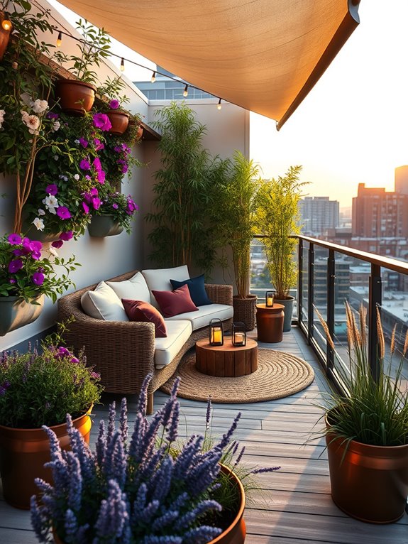 cozy outdoor cinema lounge