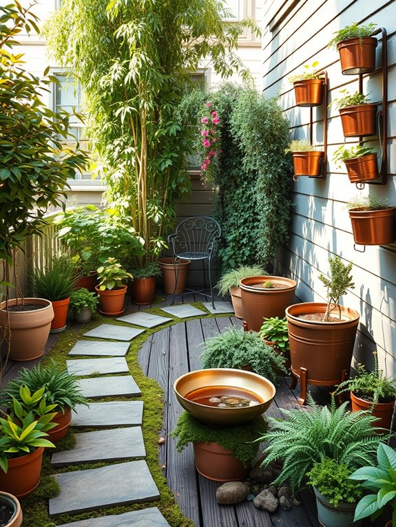 curved pathways and tranquility