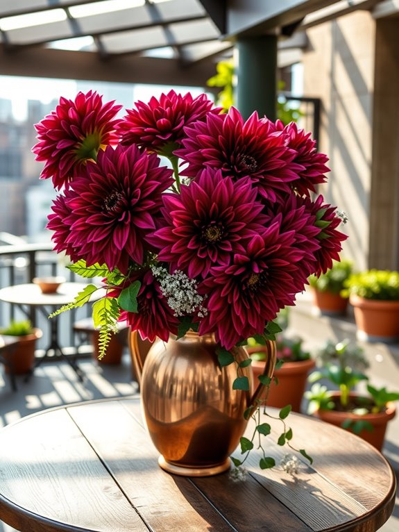 dahlia arrangement design techniques