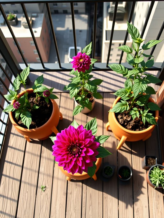 dahlia container spacing tips