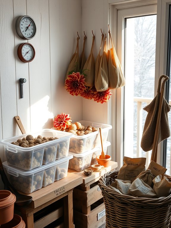 dahlia tubers ideal storage