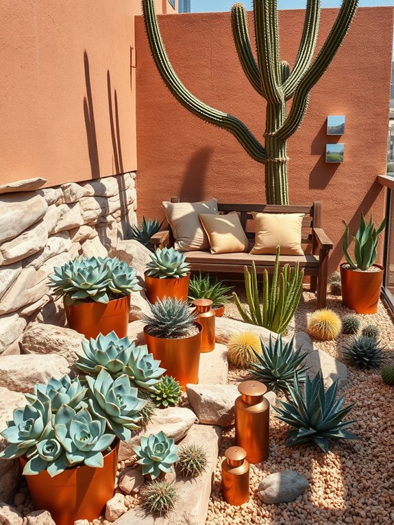 desert inspired rock garden design
