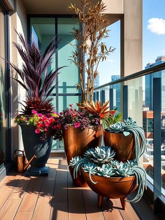 dramatic container garden design