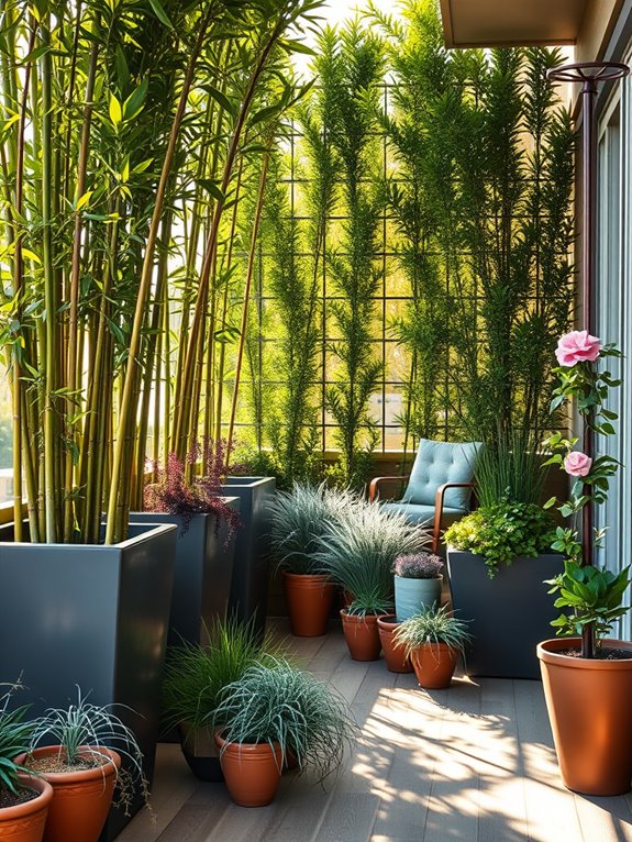 elegant container garden privacy