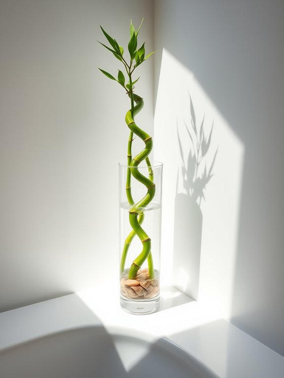 elegant low light bathroom plant