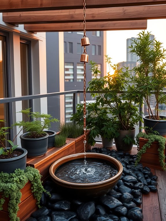 elegant rain chain installation