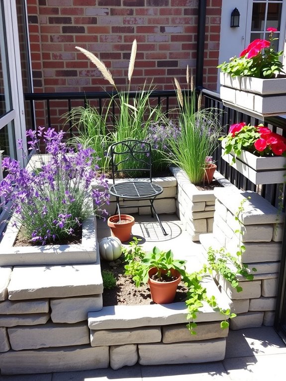 elegant stone bordered gardens